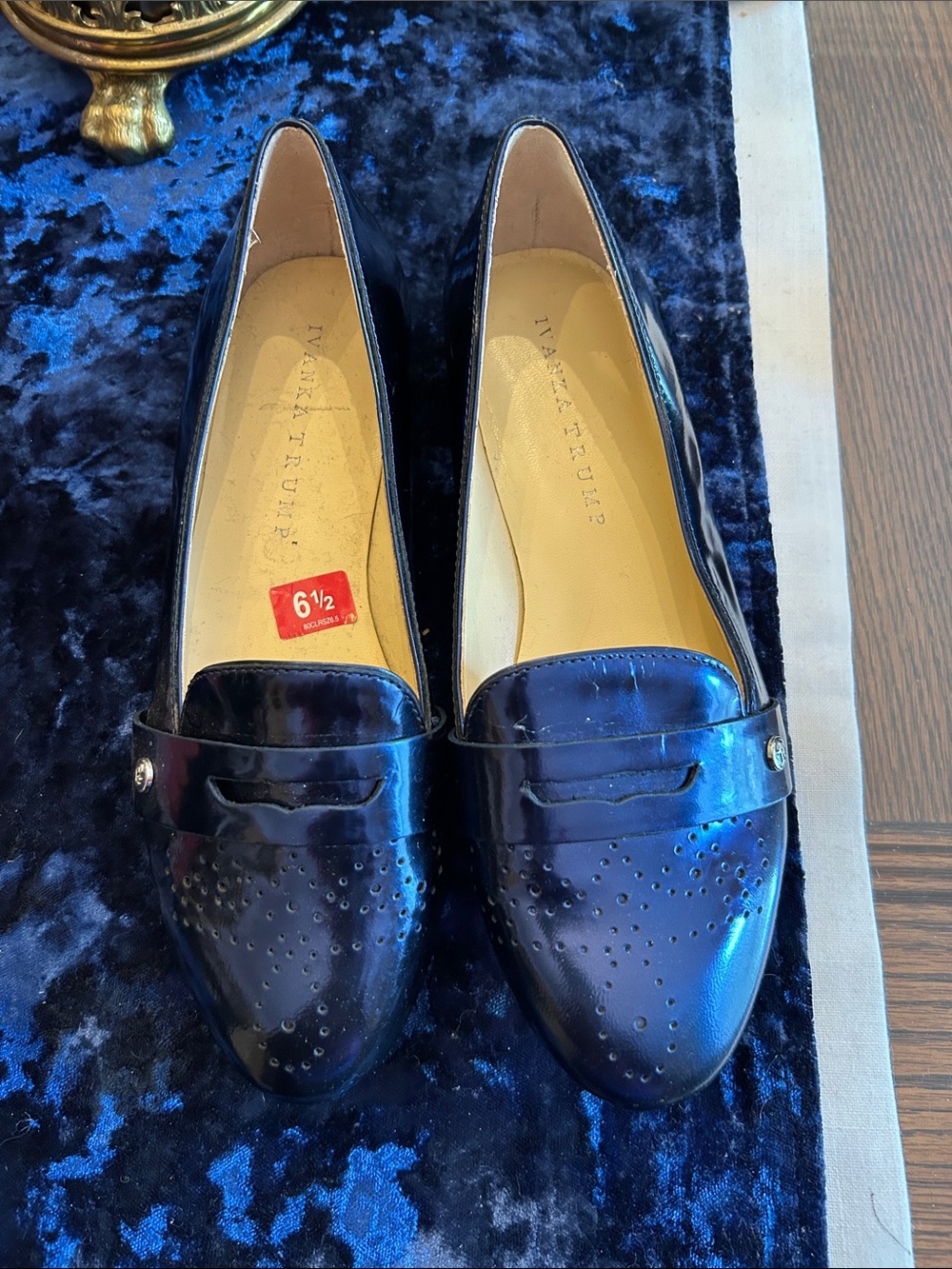 Ivanka Trump Navy Patent Penny Loafers